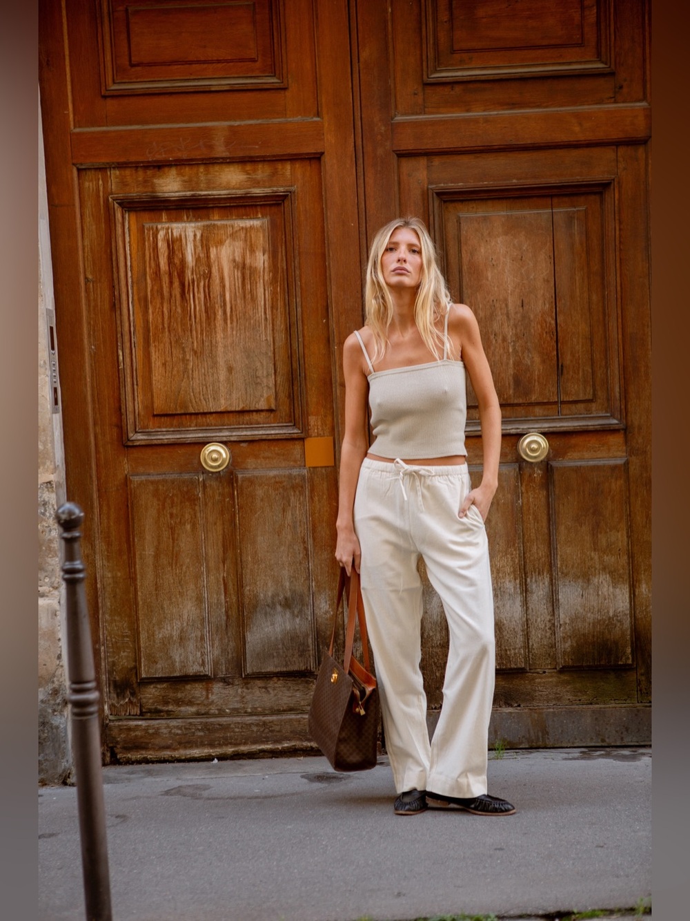 Na Nin Dimitri Woven Silk Pants Cream Small
